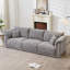 Canapé en lin de 98,5 po de style contemporain avec coussins pour le salon-110376678