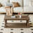 Vintage Coffee Table Featuring Artistic Vase Column Legs And Luxurious Pine For Timeless Charm,Suitable For Living Room, Study Room-461315613