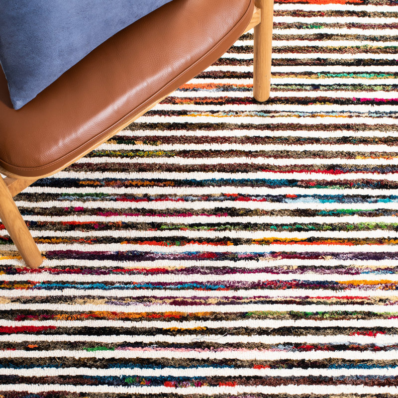 Multicolor Hand-Tufted Wool and Synthetic 4' x 6' Area Rug