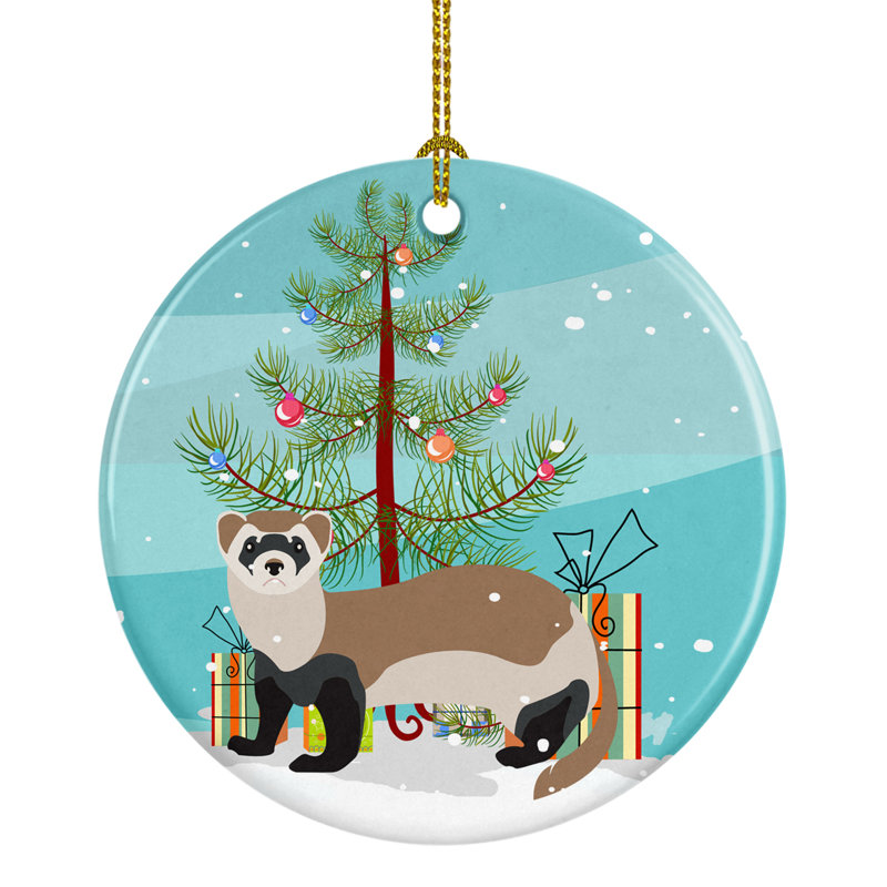 3'' Ceramic Animals Holiday Shaped Ornament