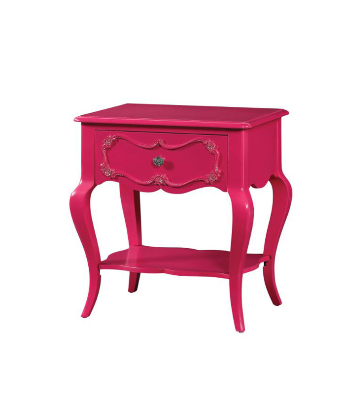 Table de chevet 1 tiroir Kyrae, Magenta