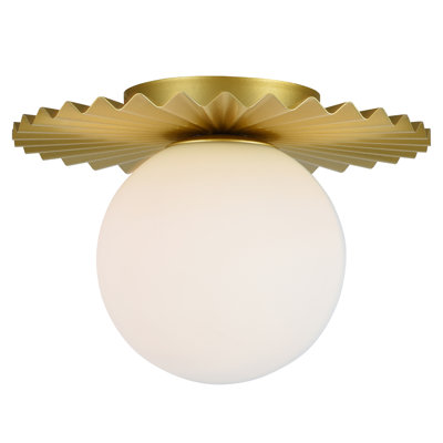 Abbey 1-Light Dimmable Glass Globe Flush Mount