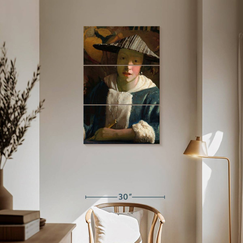 Leisha avec une flûte 1665-1675, H 57 po x l 36 po