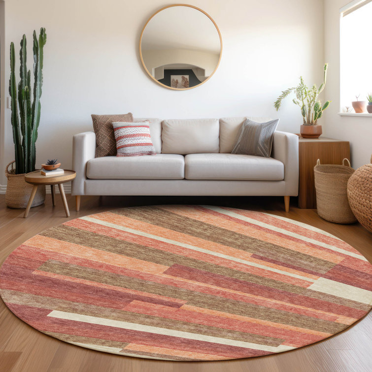 Malchow Washable Striped Indoor / Outdoor Rug