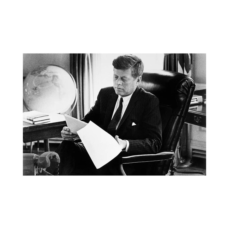 John F Kennedy - Wrapped Canvas Print, 20.32 cm H x 30.48 cm W