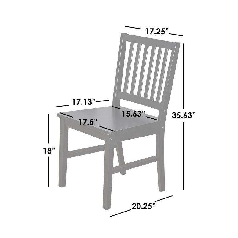 Ailise 17.5'' H Solid Wood Side Chair, Black