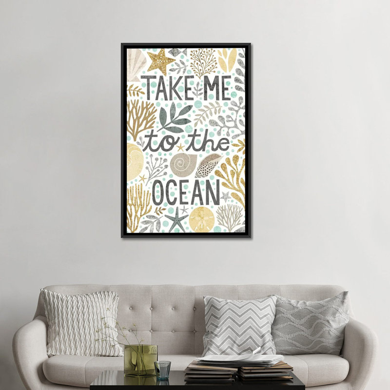 « x », impression sur toile Under Sea Treasures, H 60 po x l 40 po x P 1,5 po, Toile encadrée noire, Pas de tapis