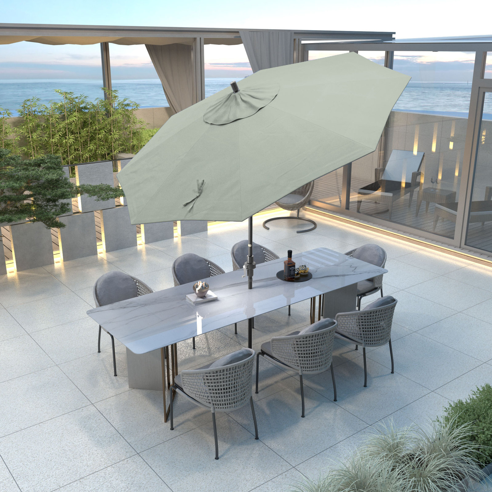 Lowri 108'' Sunbrella® Outdoor Umbrella, Canvas Spa Sunbrella® Canvas