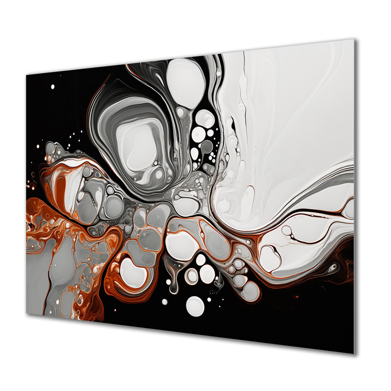 Encre liquide grise et noire Fusion IV - ligne minimaliste en métal MT137364, H 30 po x l 40 po x P 1,5 po