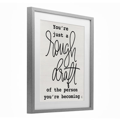 Rough Draft Of Person Framed Print Under Glass, design by Fearfully Made Creations