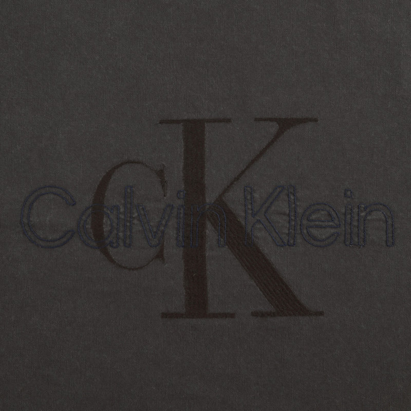 Calvin Klein Logo Cotton Grey Throw Pillow