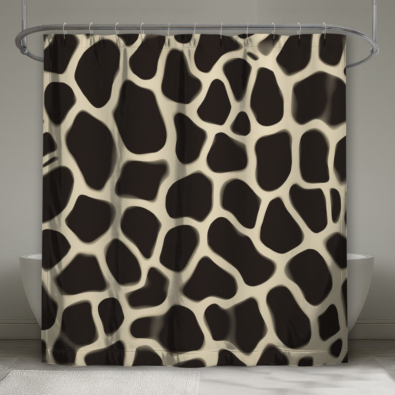 Rideaux de douche très longs à motif de peau de girafe, 70 po l x 72 po H