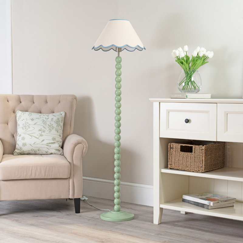Bobbles 144cm Traditional Floor Lamp, White/Blue, Sage Green
