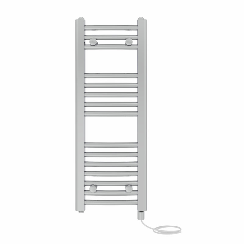 Claudene Curved Towel Rail Heated Towel Rails, 80cm H x 30cm W x 3.4cm D, Chrome