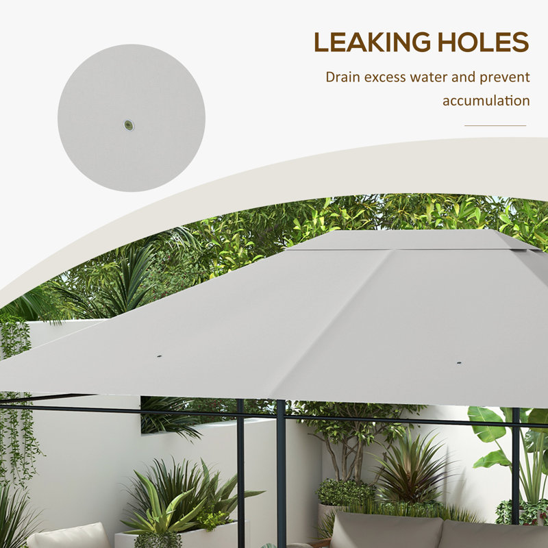 Outsunny Polyester for Gazebo, Light Gray