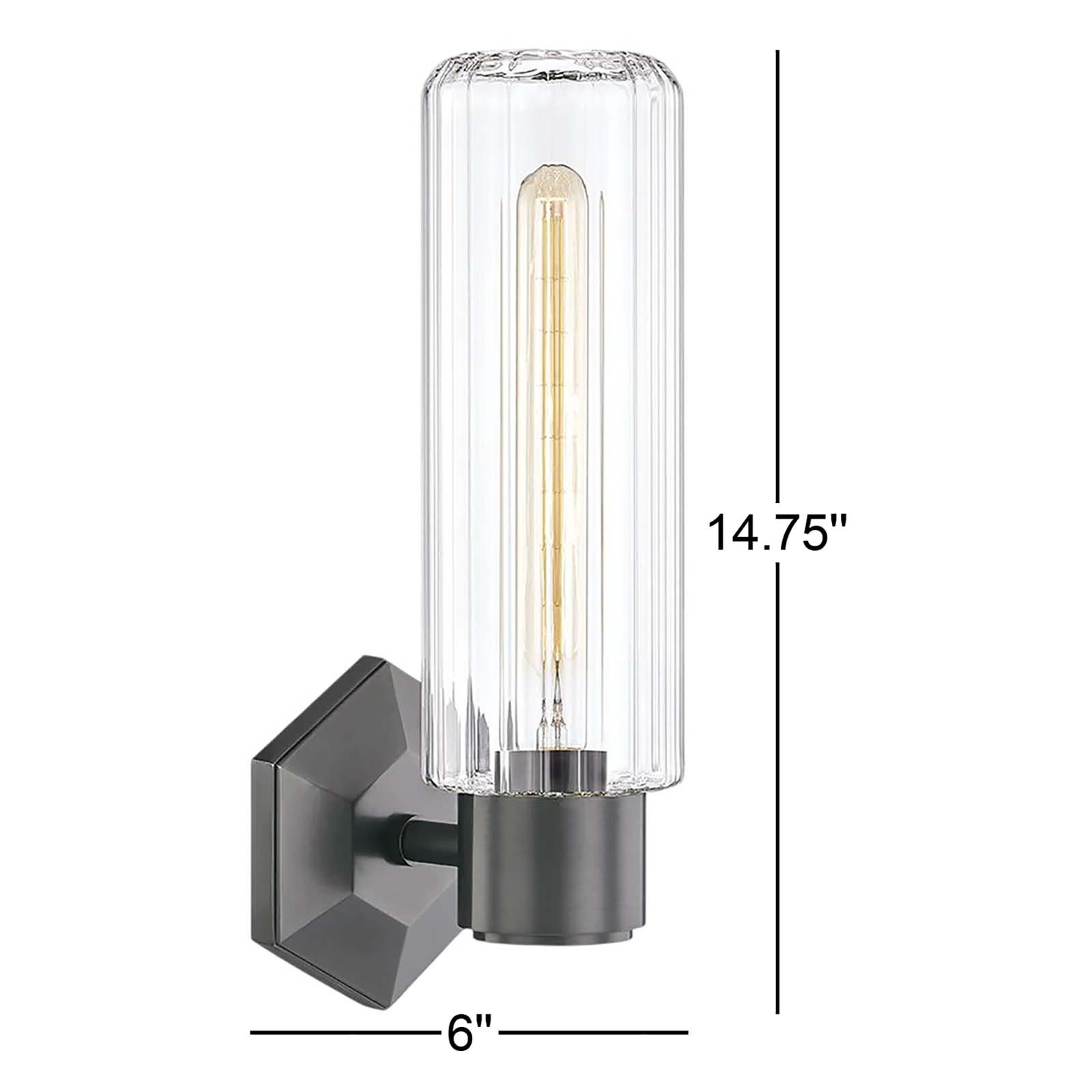 Abigail Single Light Glass Dimmable Armed Sconce, Old Bronze