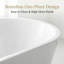 Baignoire de trempage autoportante en acrylique 63 po, finition blanc brillant, rebord roulé, trop-plein chromé et bonde escamotable, capacité de 127 gallons