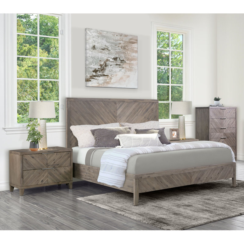 Tristian Solid Wood Piece Bedroom Set, King