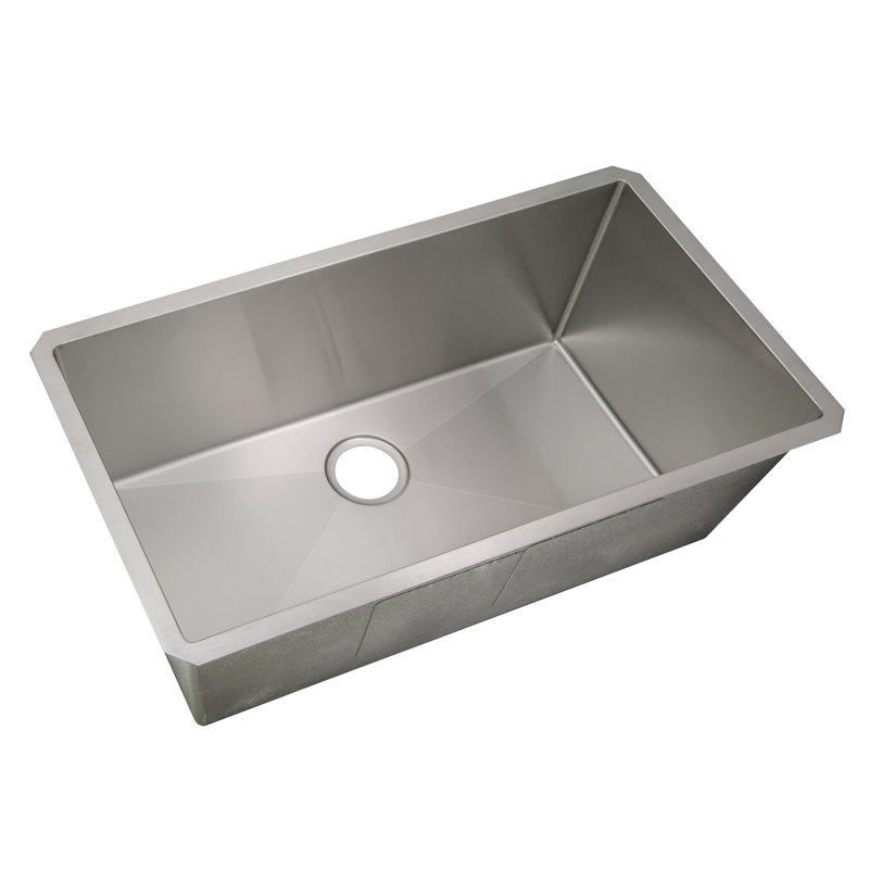 32x18 Satin Stainless Steel Undermount Kitchen Sink with Accessories
