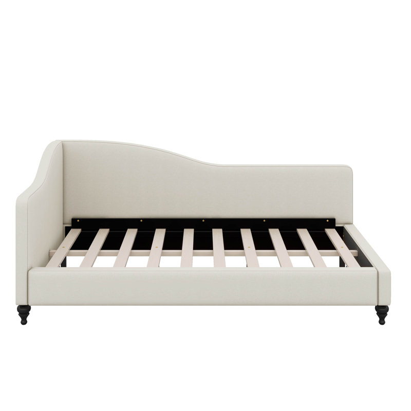 L-Shaped Linen Daybed, Beige, Full/Double