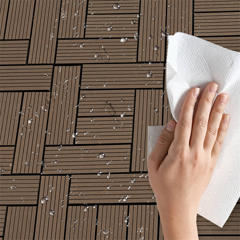 Ensemble de tuiles de terrasse en bois et en plastique composite de 20 pièces, Café clair