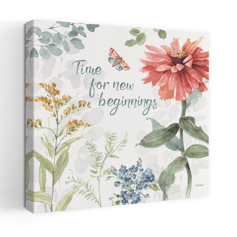 Jardin, prairie de printemps, art avec papillons bleus, H 24 po x l 24 po