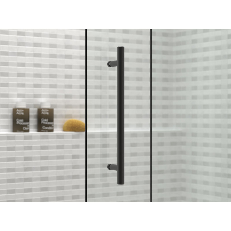 Levity Plus Less Sliding Shower Door, 77-9/16 In. H X 44-5/8 - 47-5/8 In. W, With 5/16 In.-Thick Crystal Clear Glass, Black