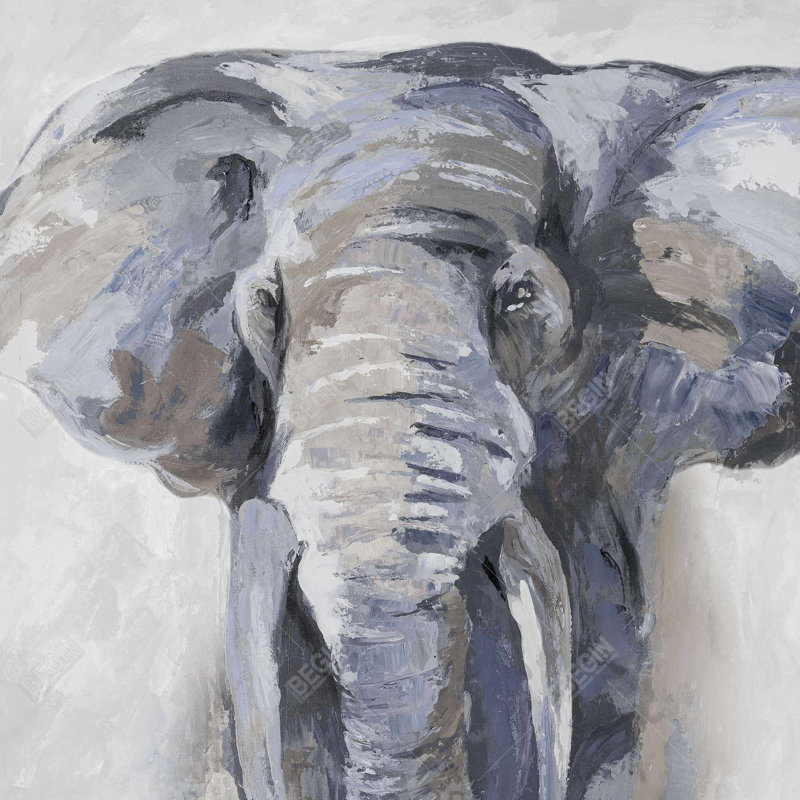 Éléphant bleu pastel