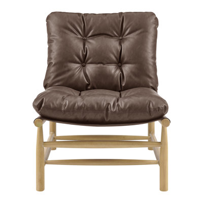 Pihu Faux Leather Tufted Accent Chair