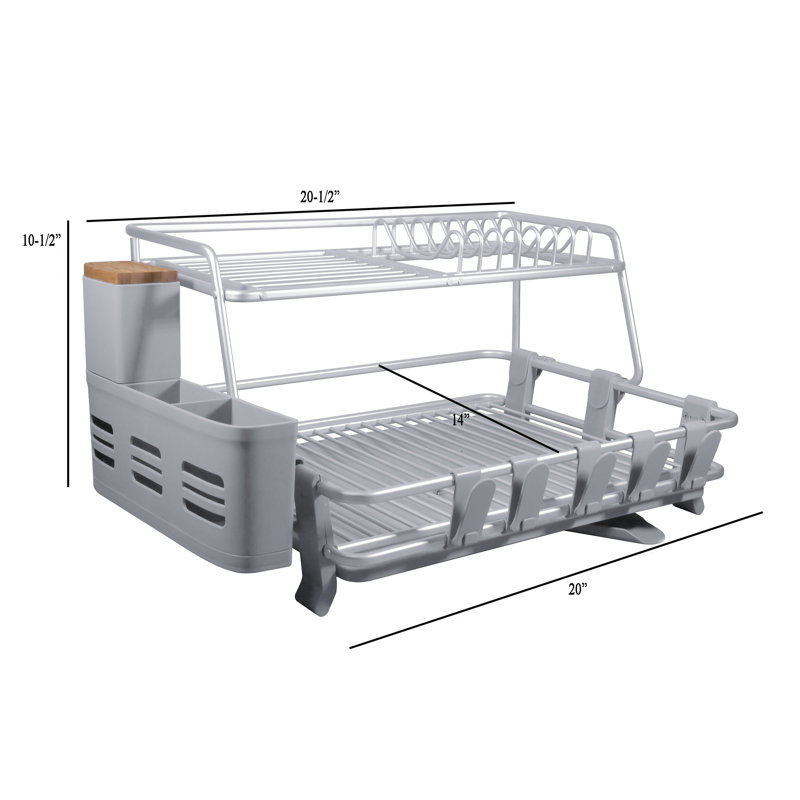 eModern Decor Cozyblock Aluminum 2-Tier Dish Rack & Reviews | Wayfair