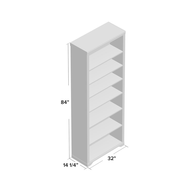 Rafeef Bookcase, Medium Oak, (4 Shelves) 84" H x 32" W x 14" D