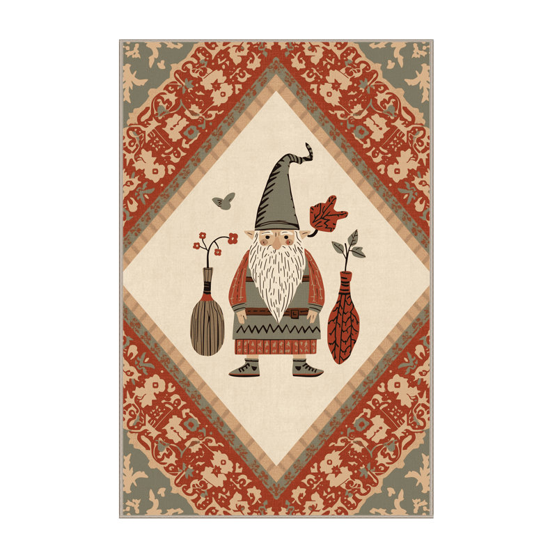 Tapis beige lavable à la machine Ulster Domovoi Cottage, 8x12