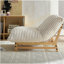 Canapé d'appoint sans accoudoirs, canapé simple décontracté, tissu velours côtelé, pour le salon et la chambre à coucher, avec dossier, siège simple, blanc cassé