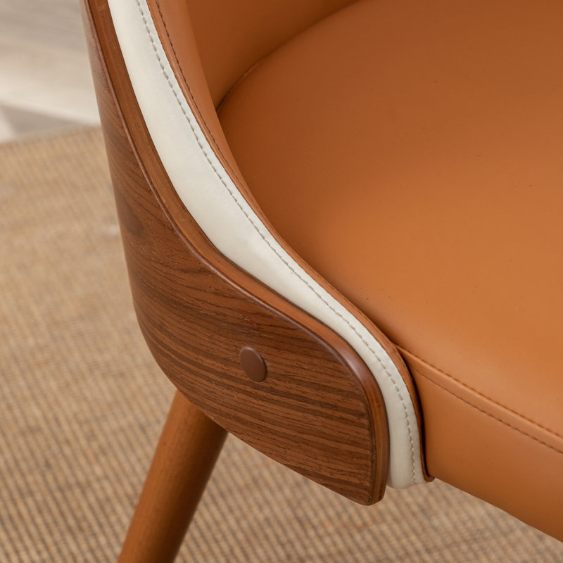 48cm H Upholstered Parsons Chair in Black, Orange