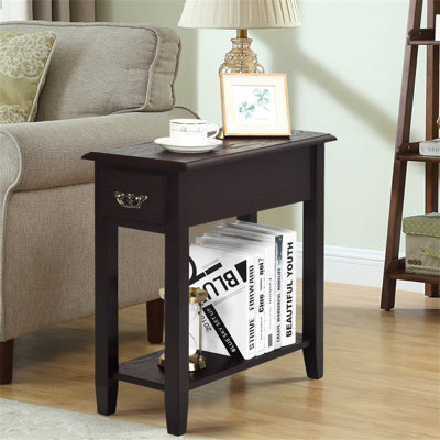 25cm W Manufactured Wood Bedside Table