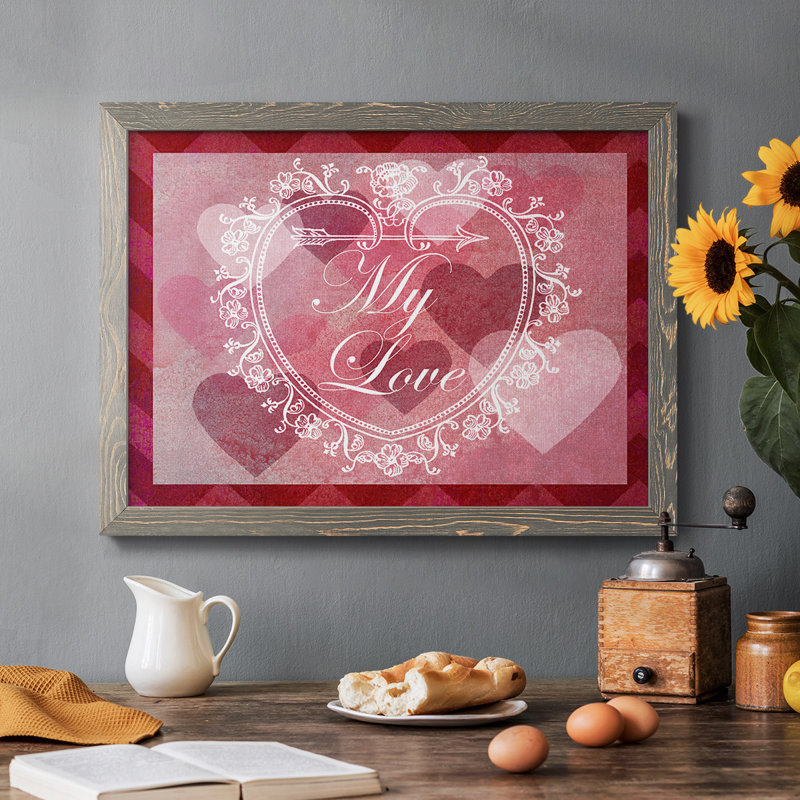 DIY Love Collection A, peinture sur toile encadrée, Gris, H 26 po x l 38 po x P 1,5 po