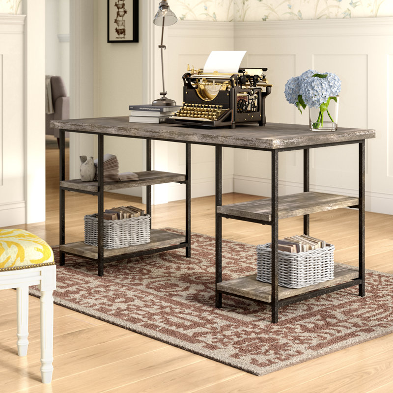 Cirque Metal Frame Shelved Desk