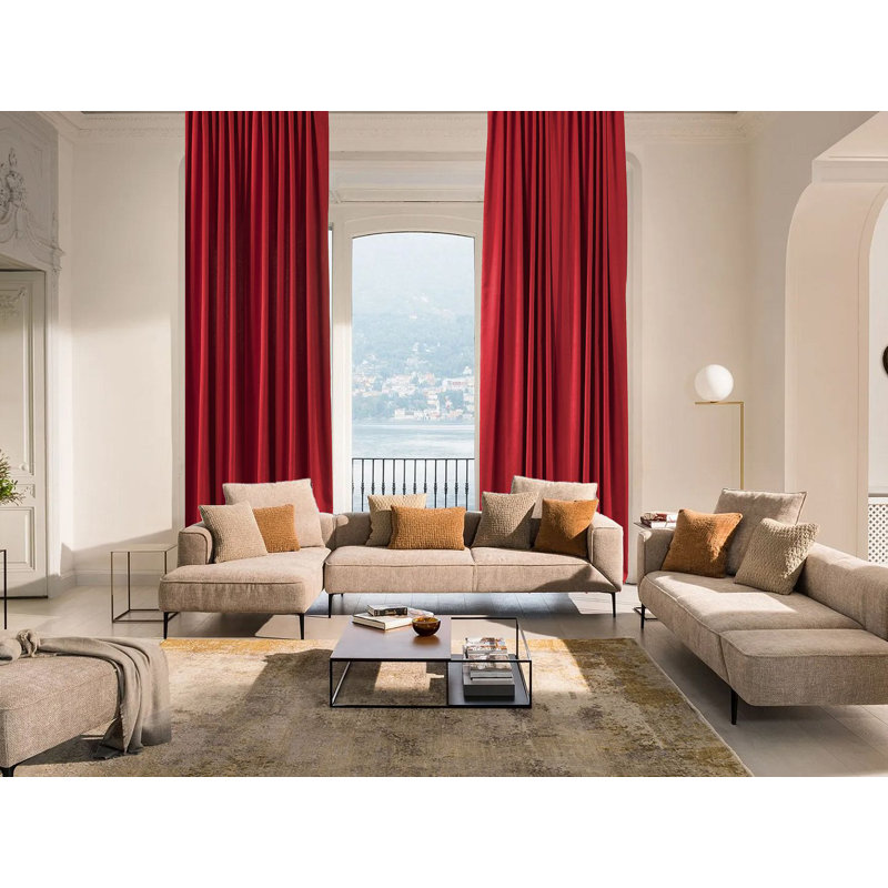 Blackout Thermal with Liner Extra Long & Extra Wide Decorative Curtain Single Panel, 280cm Width x 425cm Drop, Red