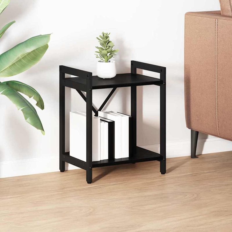 Steel Bookcase, (2 Shelves) 48.5cm H x 40cm W x 30cm D, Black