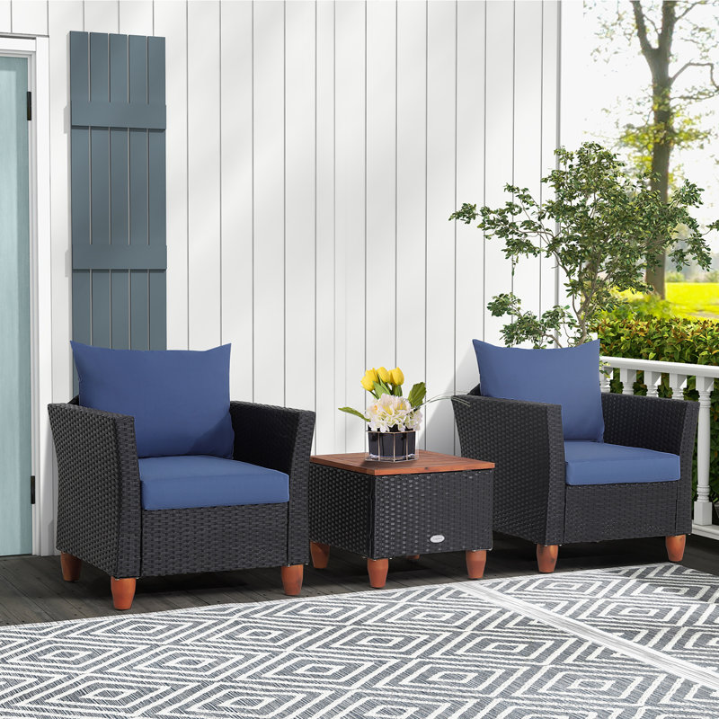 Joudy 2 - Person Patio Conversation Set with Cushions