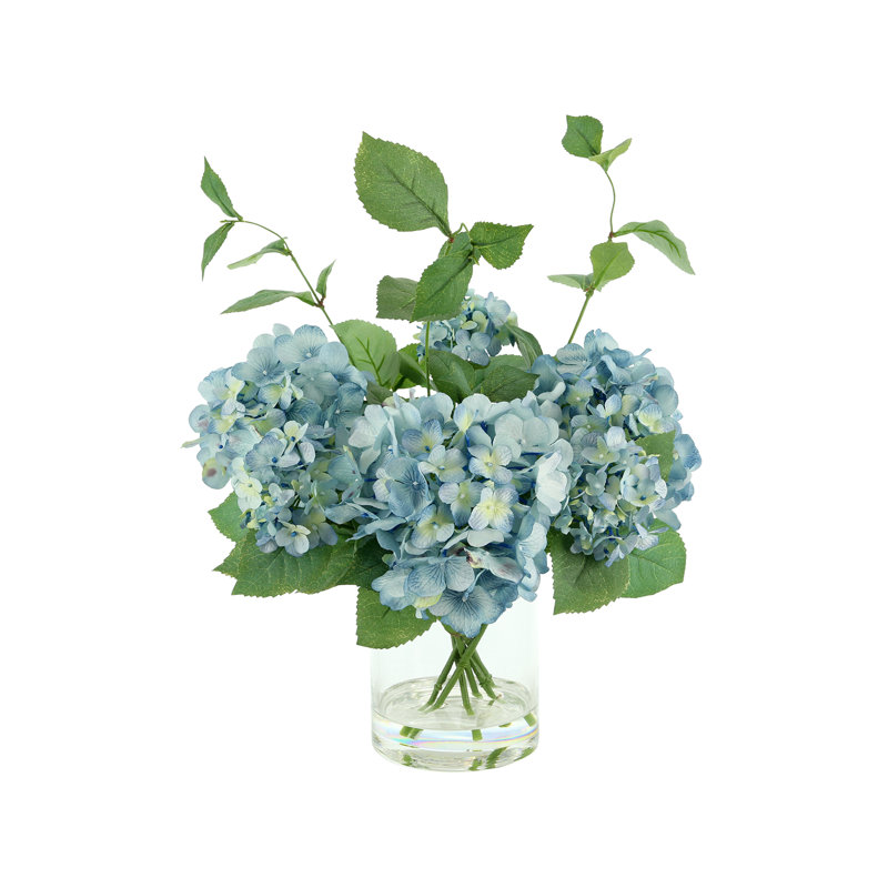 Polysilk Hydrangea Arrangement in Vase