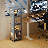 4-Tier Display Cabinet With Flip Up Door, Curio Cabinet Collection Display Case Showcase Bookshelf-1293881629-1293881628