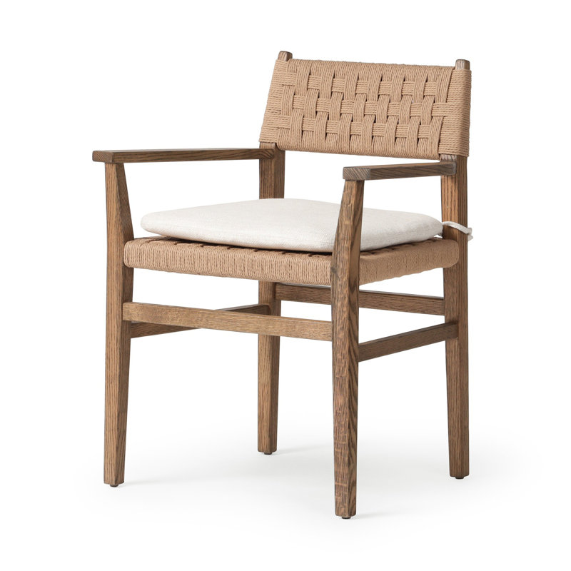Hamlin Dining Armchair With Cushion-Double Twisted Paper Cord