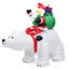 Père Noël gonflable de Noël avec ours polaire