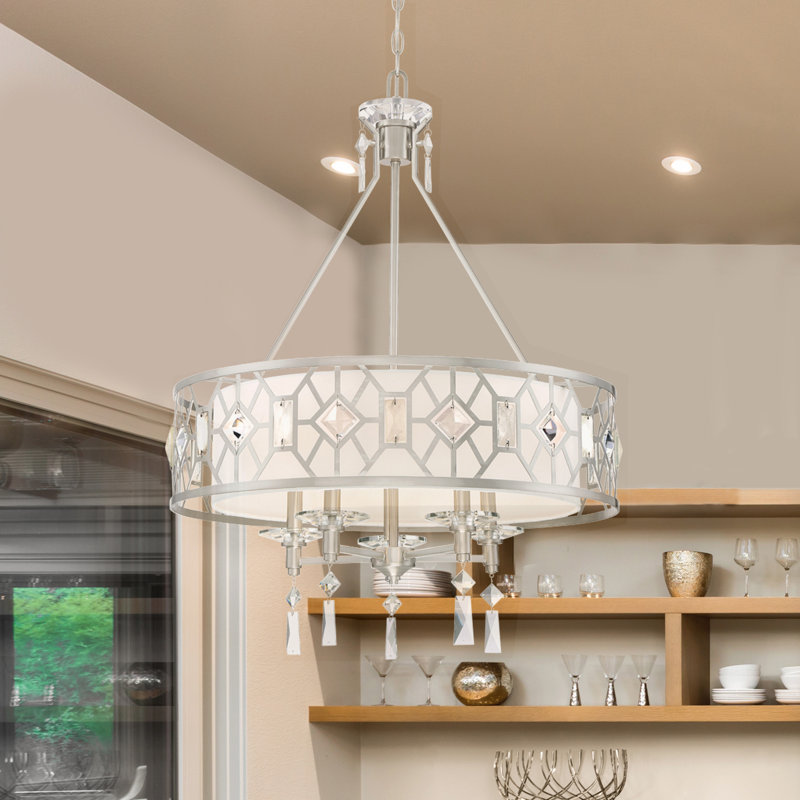 6EAA3DD1165A48A7B5E4D357B7D4F5A6 Lustre cauthen à 5 lumières (cristal)