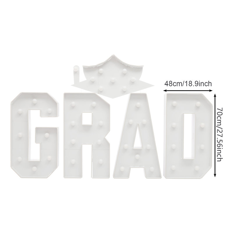 Enseigne lumineuse GRAD pour décorations de graduation