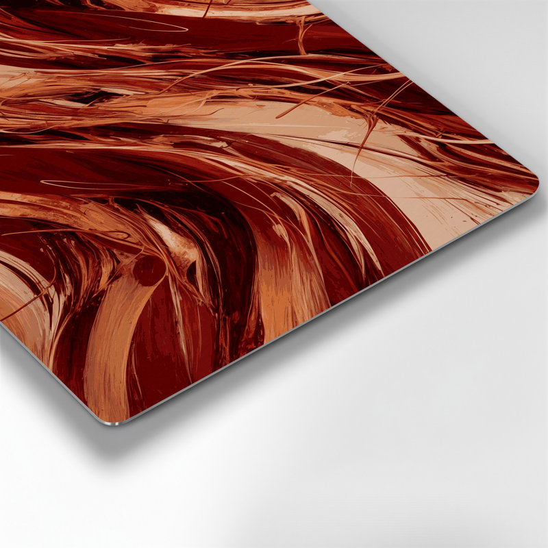 «Lyrical Abstraction 5», art mural en métal rouge, H 20 po x l 20 po
