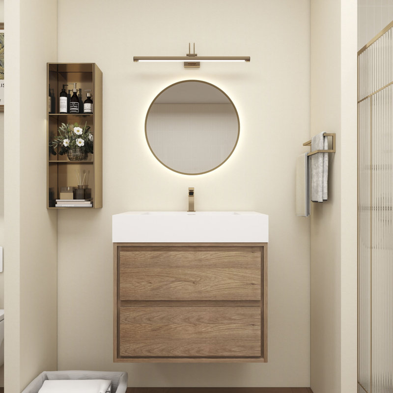 Base de meuble-lavabo Victoria seulement, Chêne et teck