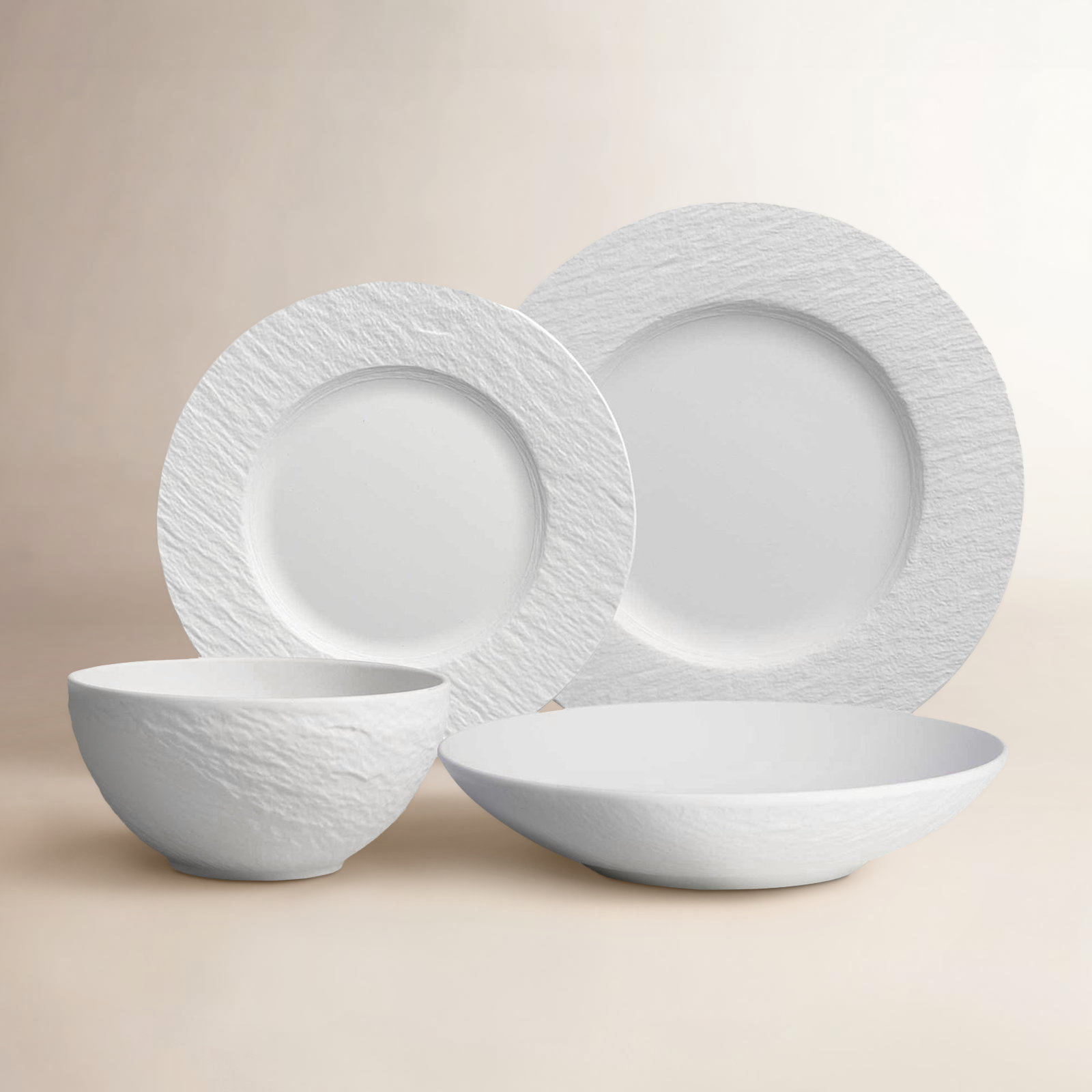 Manufacture Porcelain Dinnerware Set, White