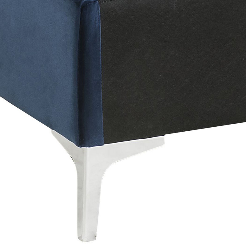 Chaise longue rembourrée Haoyuan, Velours bleu